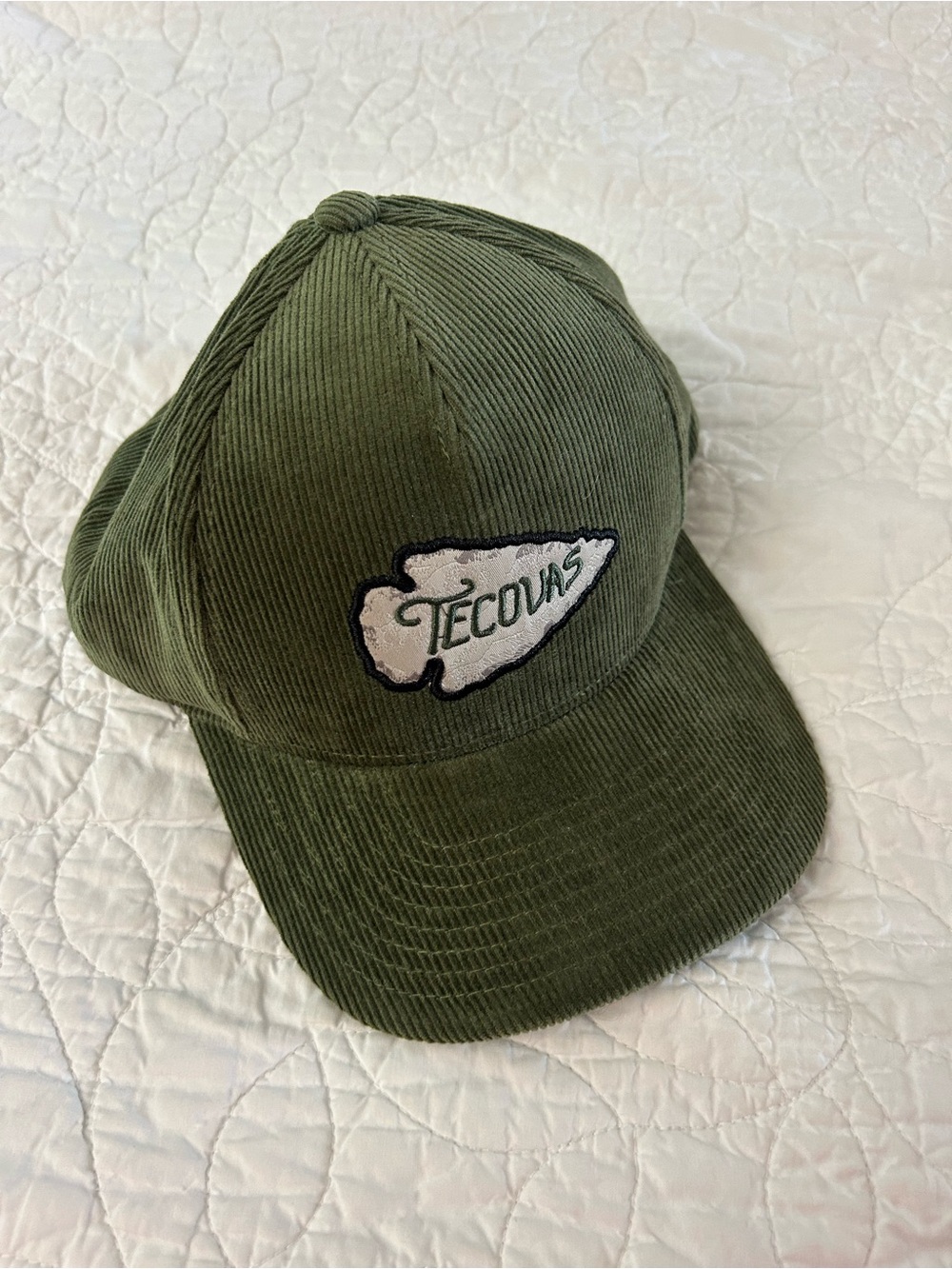 Tecovas Birthday Arrowhead Olive Green Corduroy Trucker Hat New